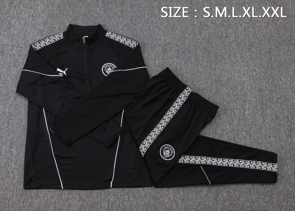 2026 Manchester City Black Long-sleeved half-pull training kit