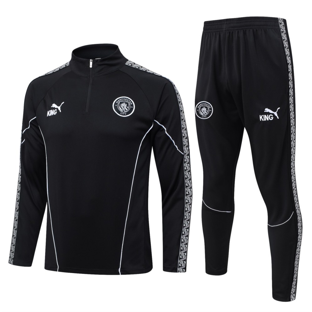 2026 Manchester City Black Long-sleeved half-pull training kit