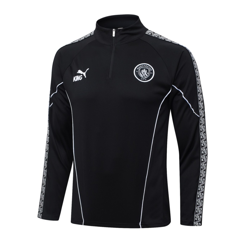 2026 Manchester City Black Long-sleeved half-pull training kit