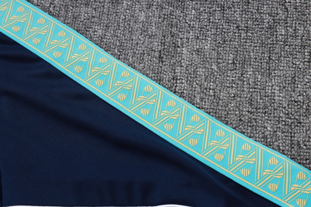 2026 Marseilles cyan Long-sleeved half-pull training kit