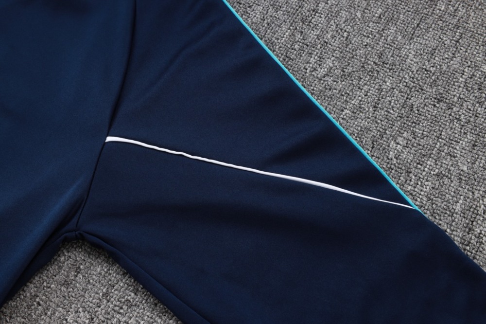 2026 Marseilles cyan Long-sleeved half-pull training kit