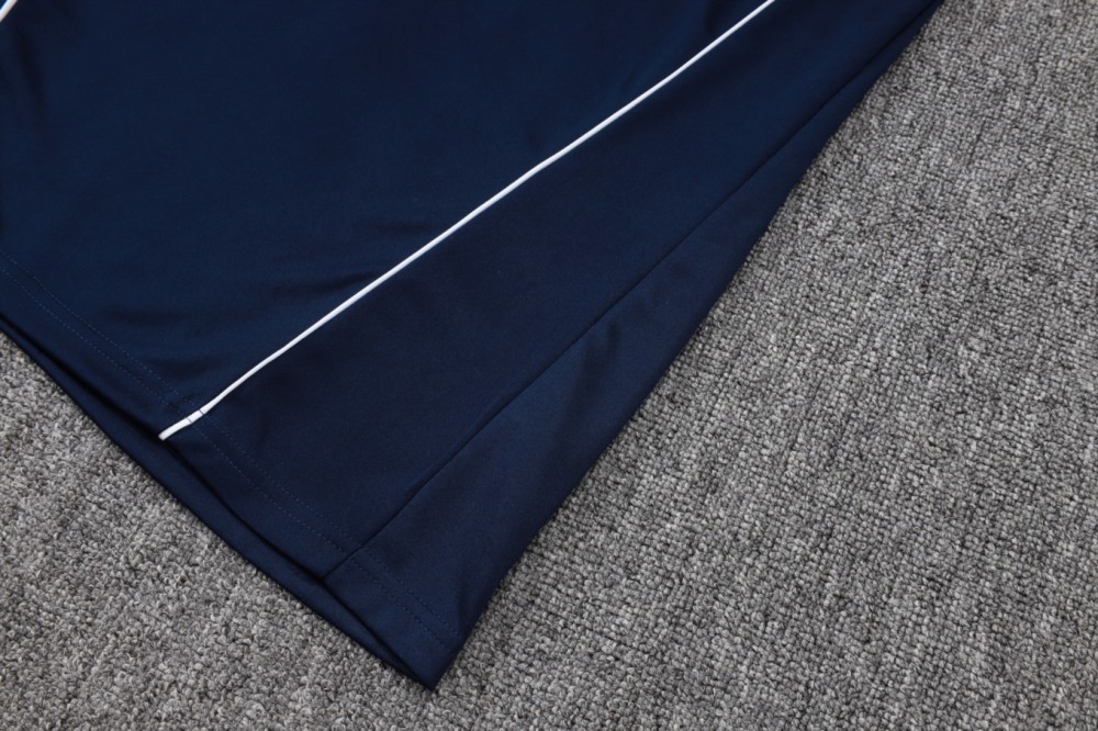 2026 Marseilles cyan Long-sleeved half-pull training kit