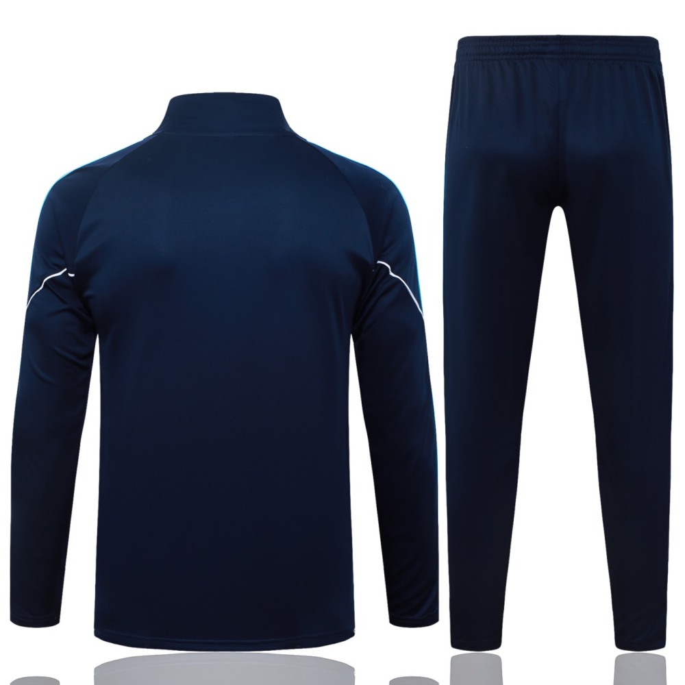 2026 Marseilles cyan Long-sleeved half-pull training kit