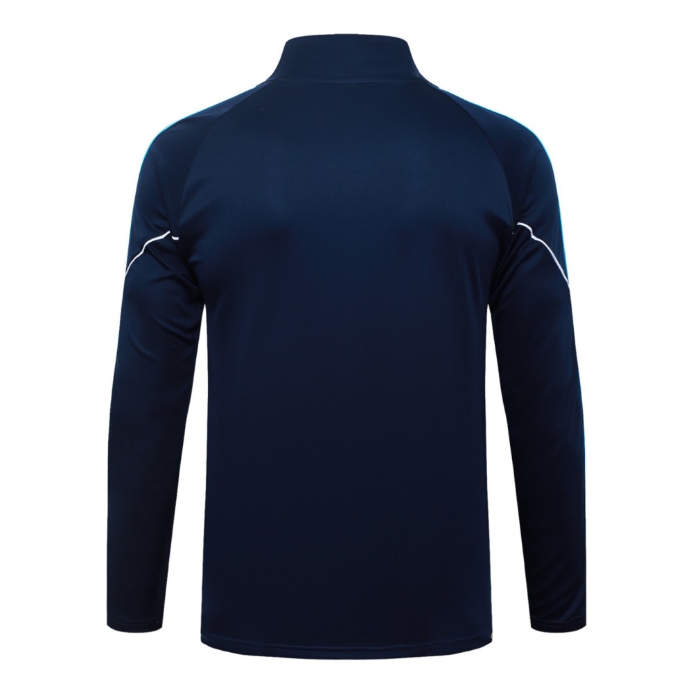 2026 Marseilles cyan Long-sleeved half-pull training kit