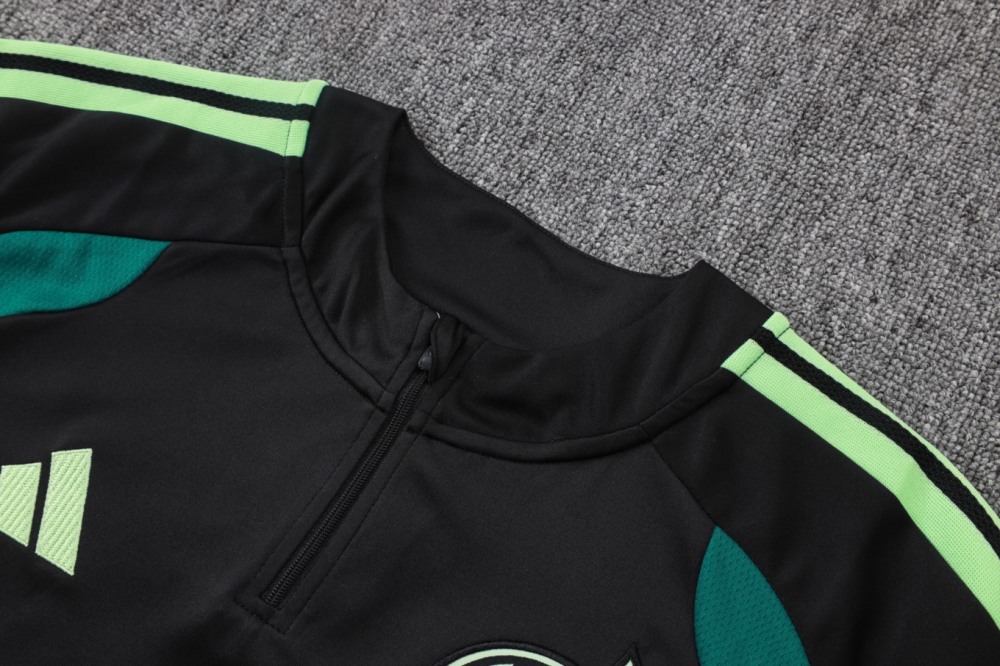 2026 Mexico Black Long-sleeved half-pull training kit