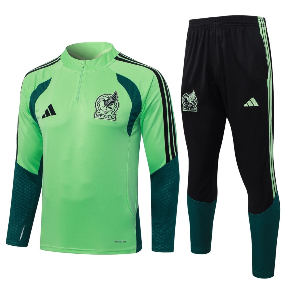 2026 Mexico Green Long-sleeved half-pull training kit