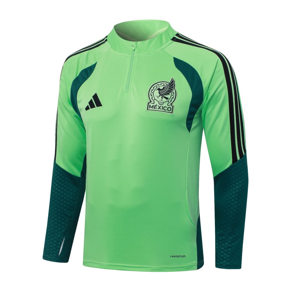 2026 Mexico Green Long-sleeved half-pull training kit