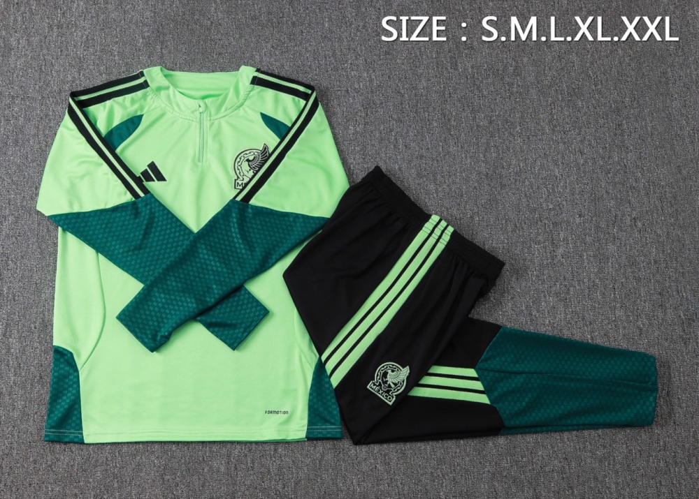 2026 Mexico Green Long-sleeved half-pull training kit