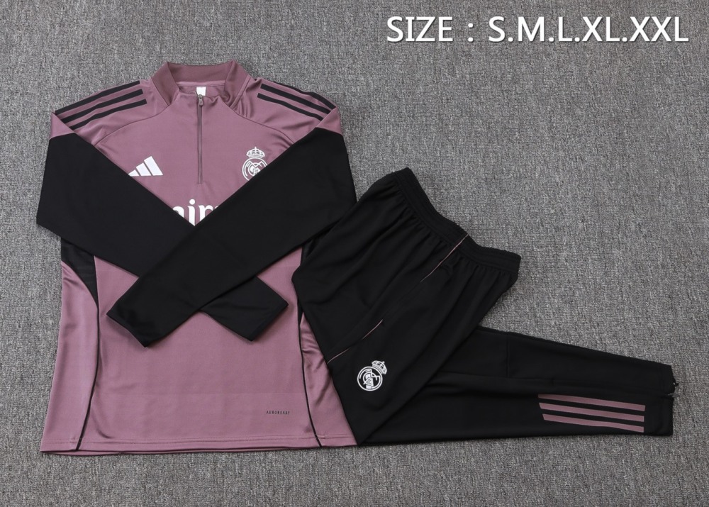 2026 Real Madrid Dusty Purple Long-sleeved half-pull training kit