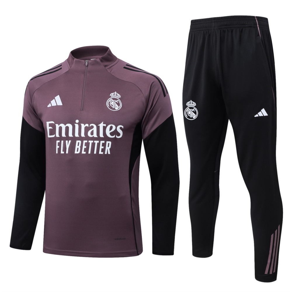 2026 Real Madrid Dusty Purple Long-sleeved half-pull training kit