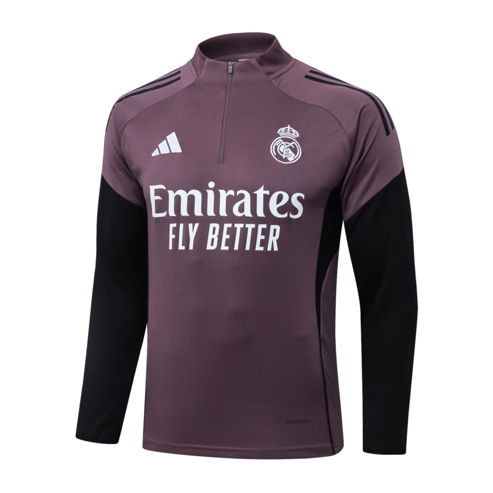 2026 Real Madrid Dusty Purple Long-sleeved half-pull training kit