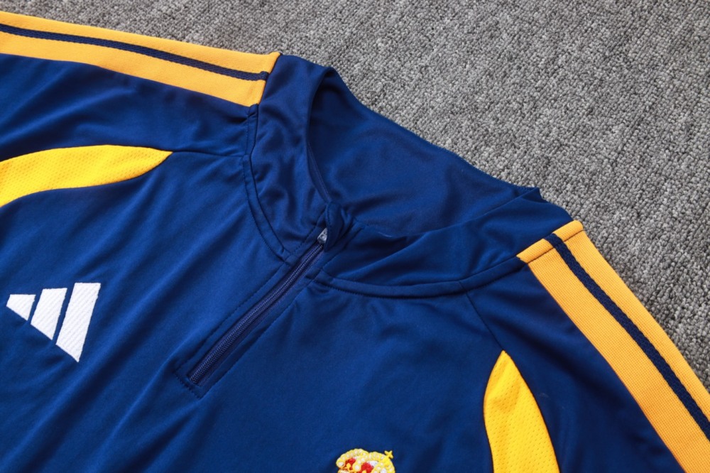 2026 Real Madrid Royal blue Long-sleeved half-pull training kit