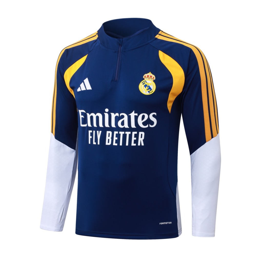 2026 Real Madrid Royal blue Long-sleeved half-pull training kit