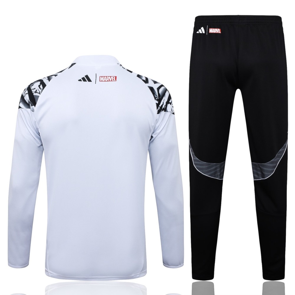 2026 Real Madrid White Long-sleeved half-pull training kit
