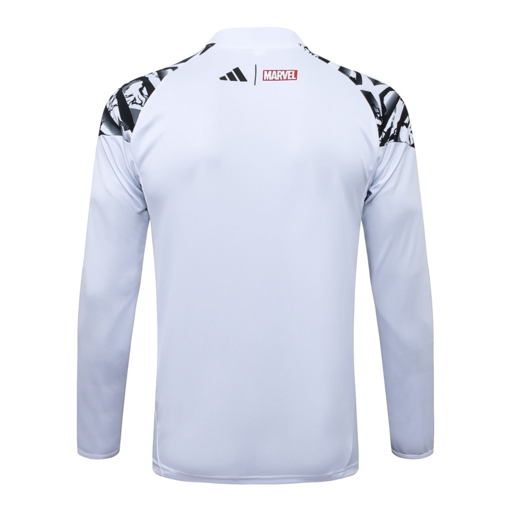 2026 Real Madrid White Long-sleeved half-pull training kit
