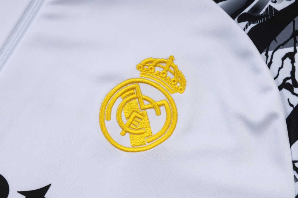 2026 Real Madrid White Long-sleeved half-pull training kit