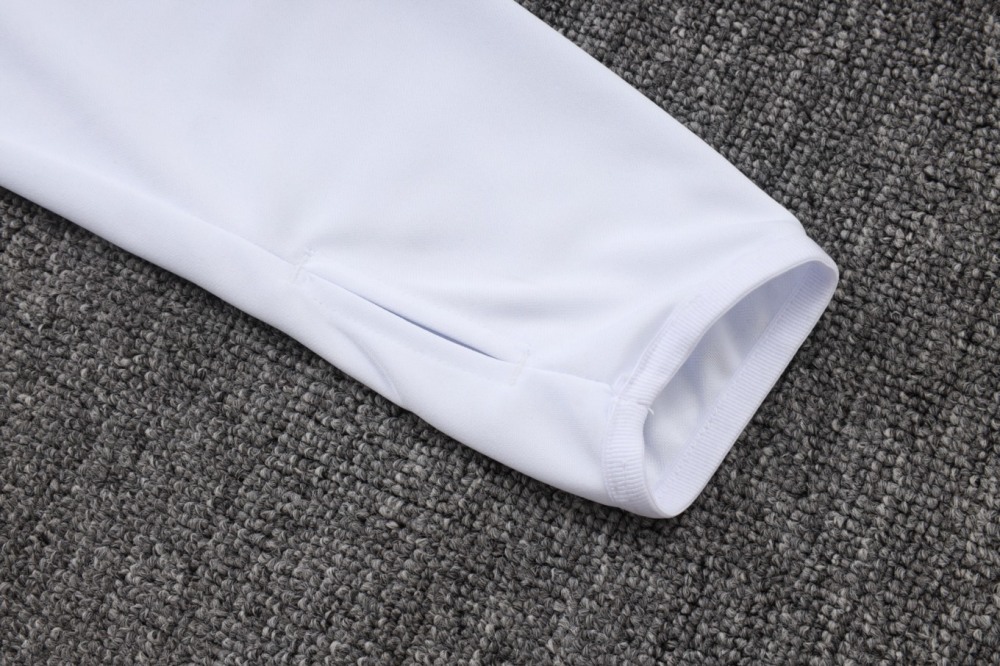 2026 Real Madrid White Long-sleeved half-pull training kit