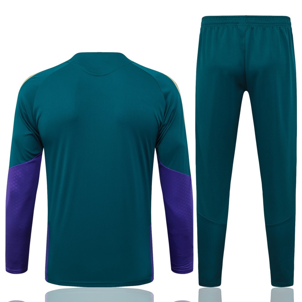 2026 Saudi Arabia Dark green Long-sleeved half-pull training kit