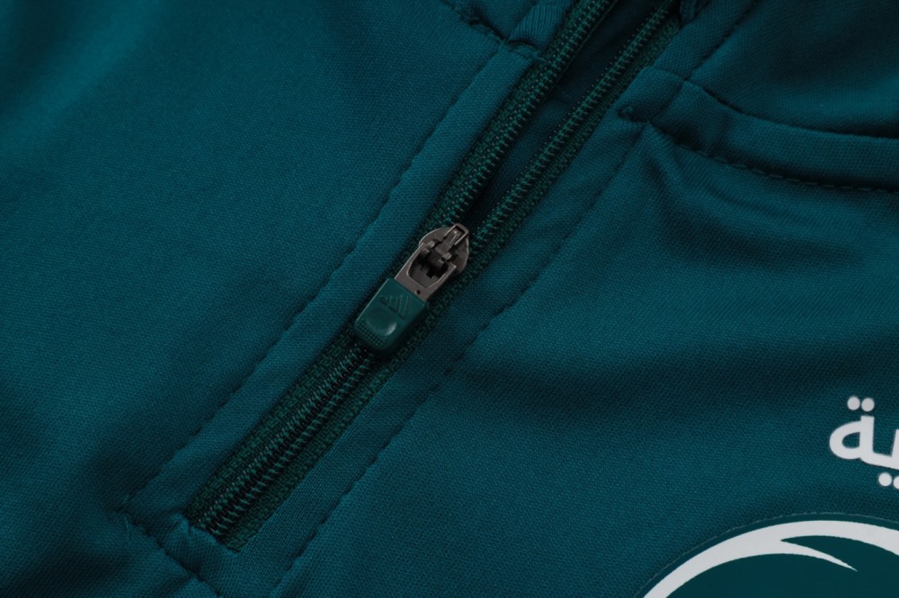2026 Saudi Arabia Dark green Long-sleeved half-pull training kit