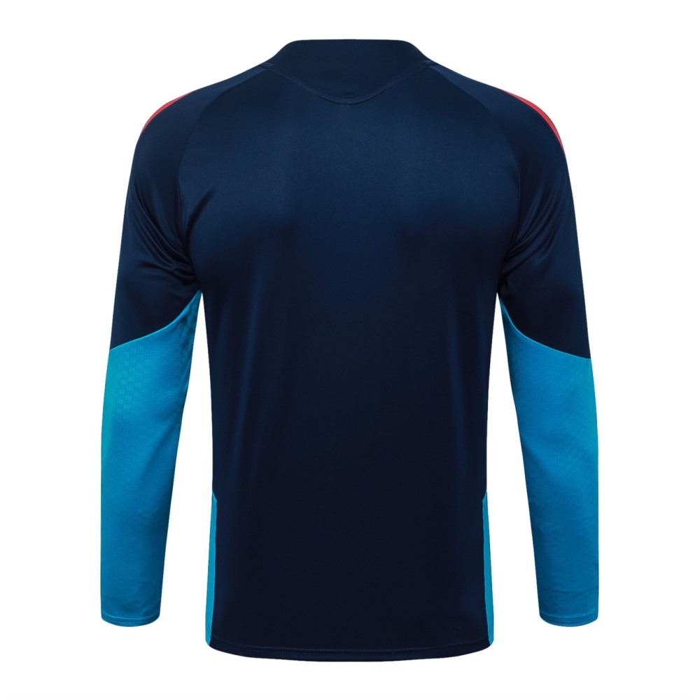 2026 Spain Royal blue Long-sleeved half-pull training kit