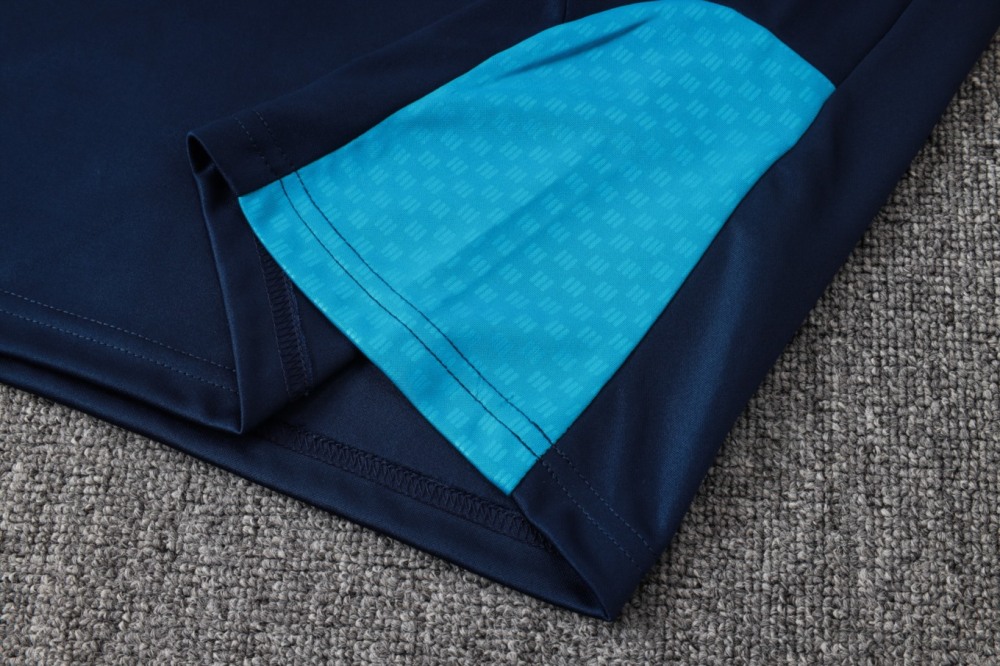 2026 Spain Royal blue Long-sleeved half-pull training kit