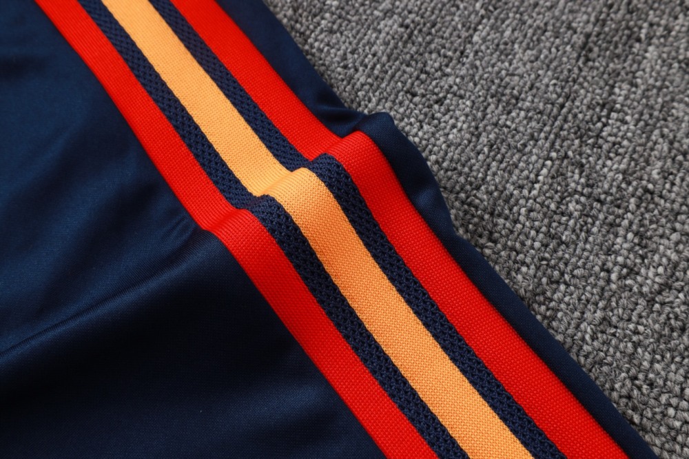 2026 Spain Royal blue Long-sleeved half-pull training kit