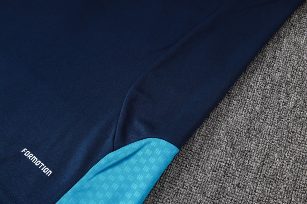 2026 Spain Royal blue Long-sleeved half-pull training kit