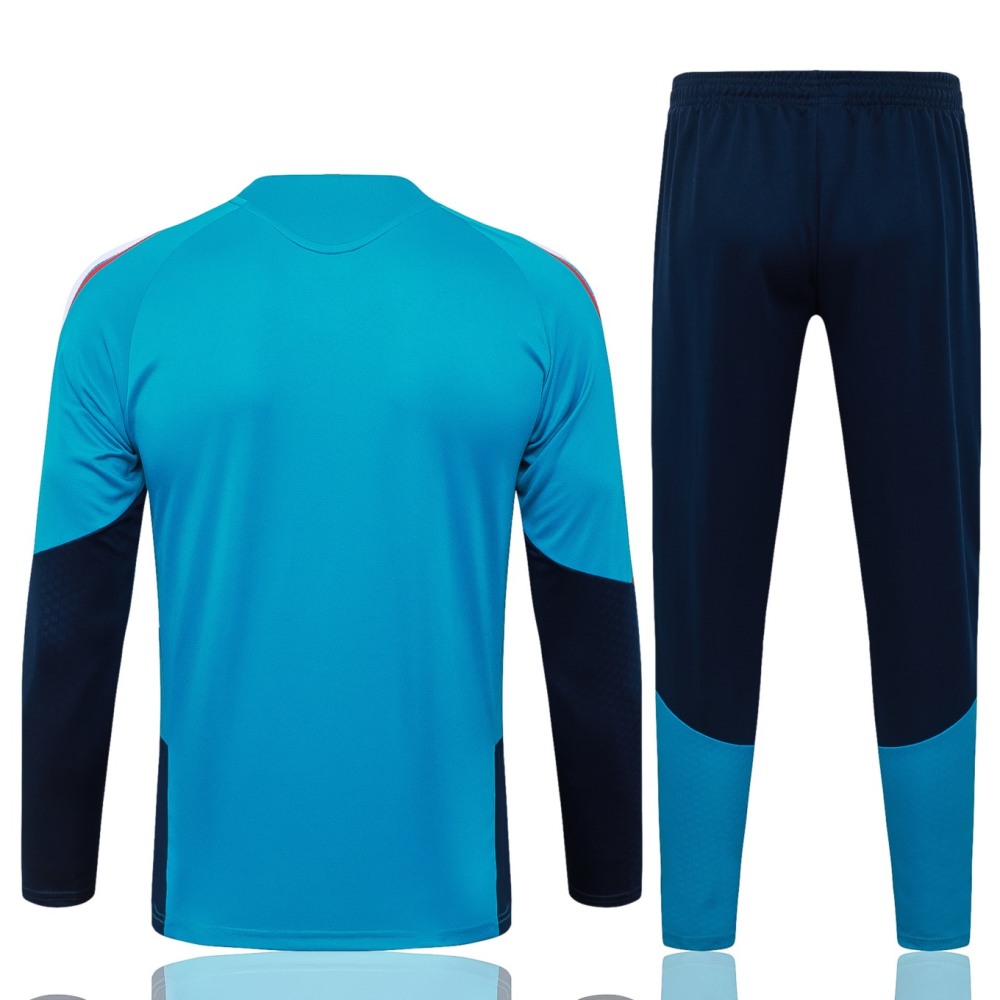 2026 Spain Sky blue Long-sleeved half-pull training kit
