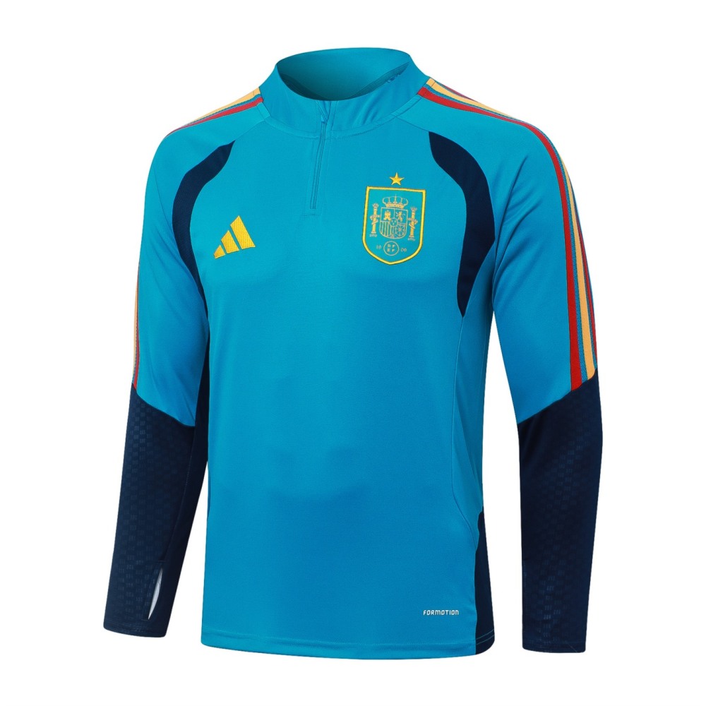 2026 Spain Sky blue Long-sleeved half-pull training kit