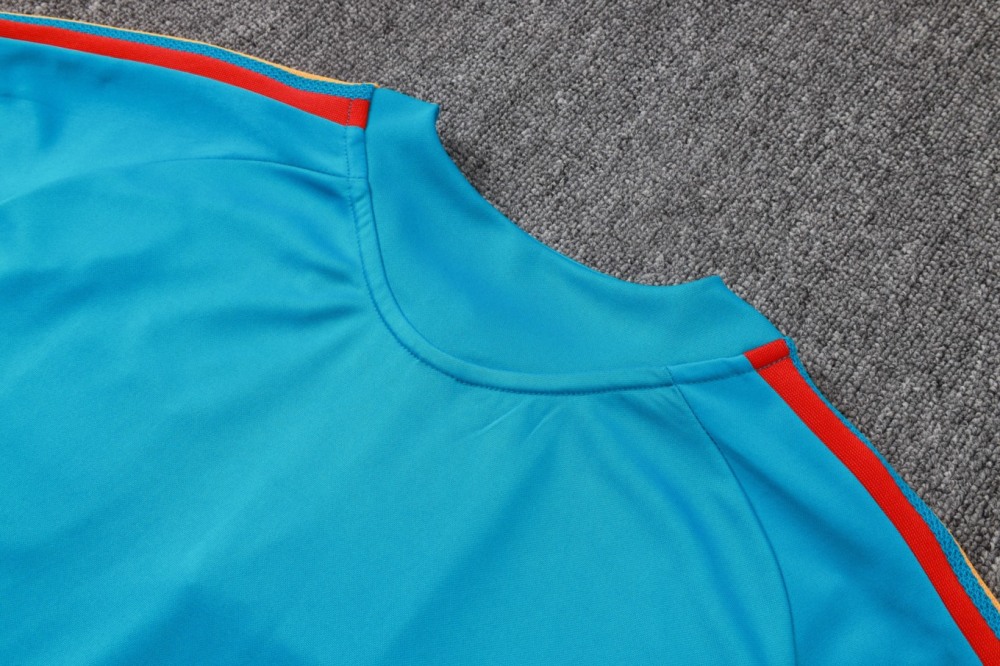 2026 Spain Sky blue Long-sleeved half-pull training kit