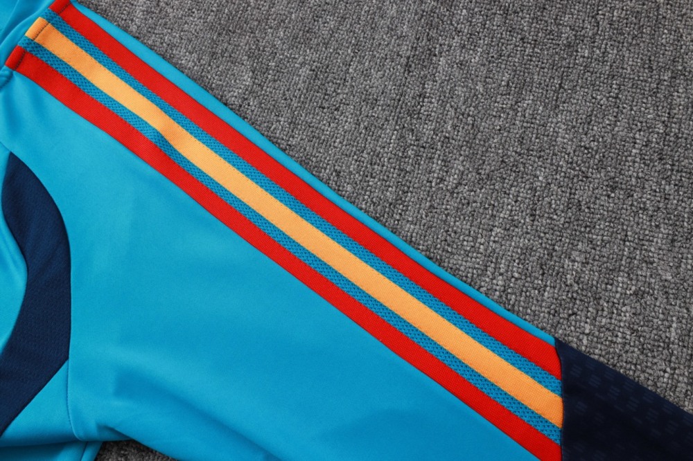 2026 Spain Sky blue Long-sleeved half-pull training kit