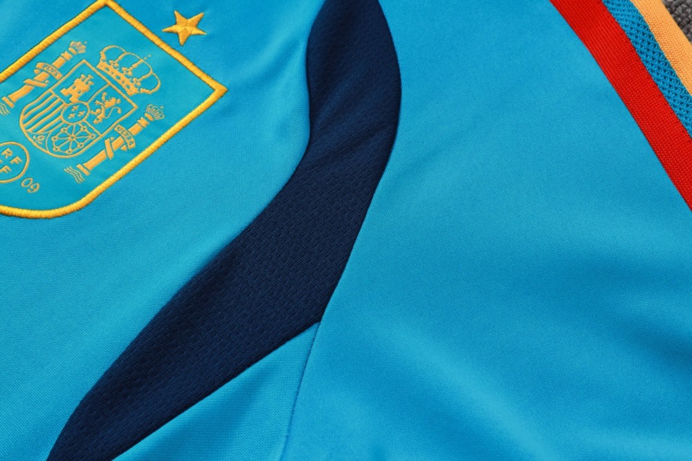2026 Spain Sky blue Long-sleeved half-pull training kit