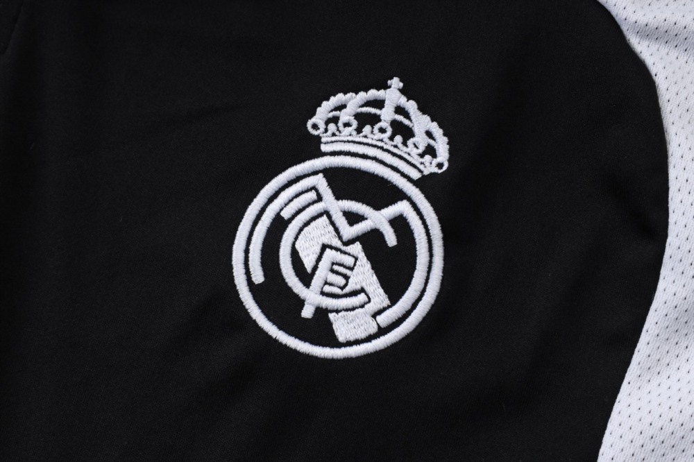 2026 Real Madrid Black Long-sleeved half-pull training kit
