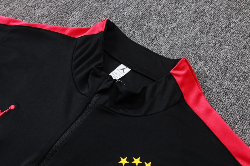 2026 Brazil Black Long-sleeved half-pull training kit