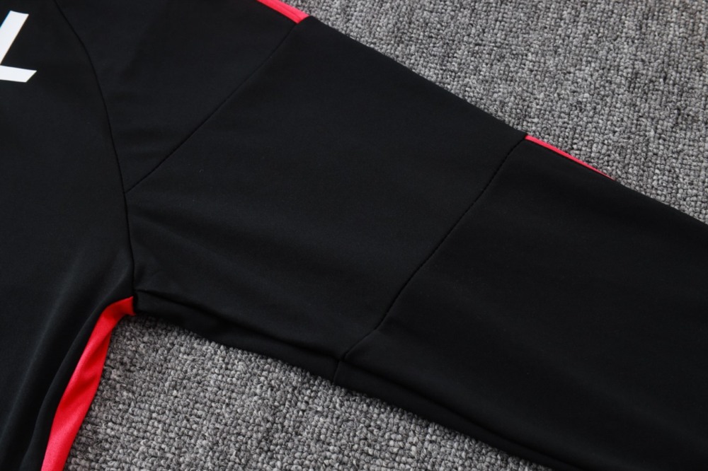 2026 Brazil Black Long-sleeved half-pull training kit