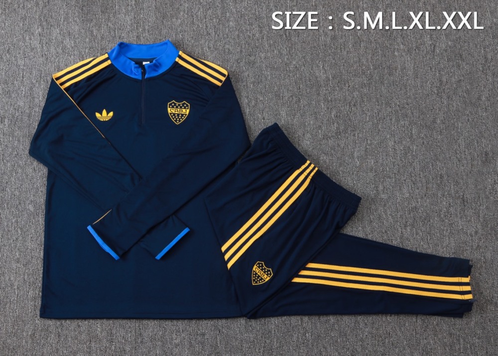 2026 Boca Royal blue Long-sleeved half-pull training kit