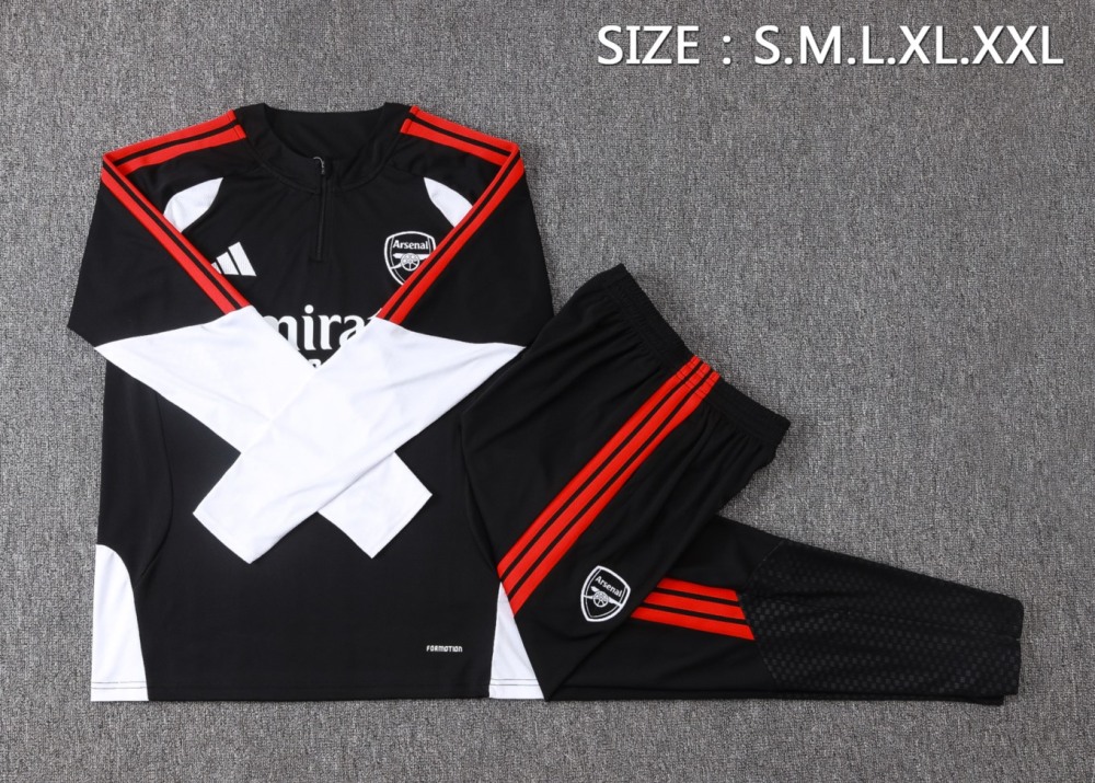 2026 Arsenal Black Long-sleeved half-pull training kit
