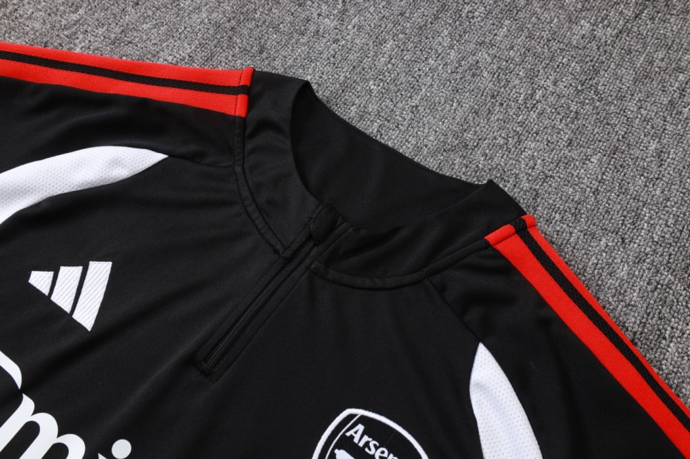 2026 Arsenal Black Long-sleeved half-pull training kit