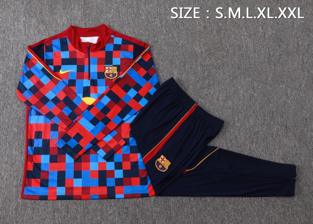 2026 Barcelona Colorful Long-sleeved half-pull training kit