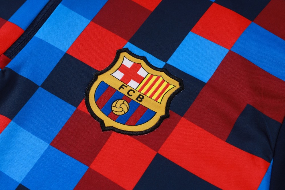 2026 Barcelona Colorful Long-sleeved half-pull training kit