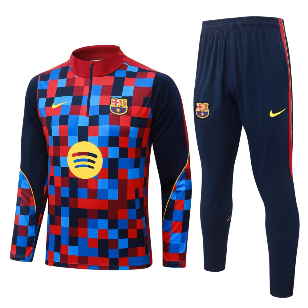 2026 Barcelona Colorful Long-sleeved half-pull training kit