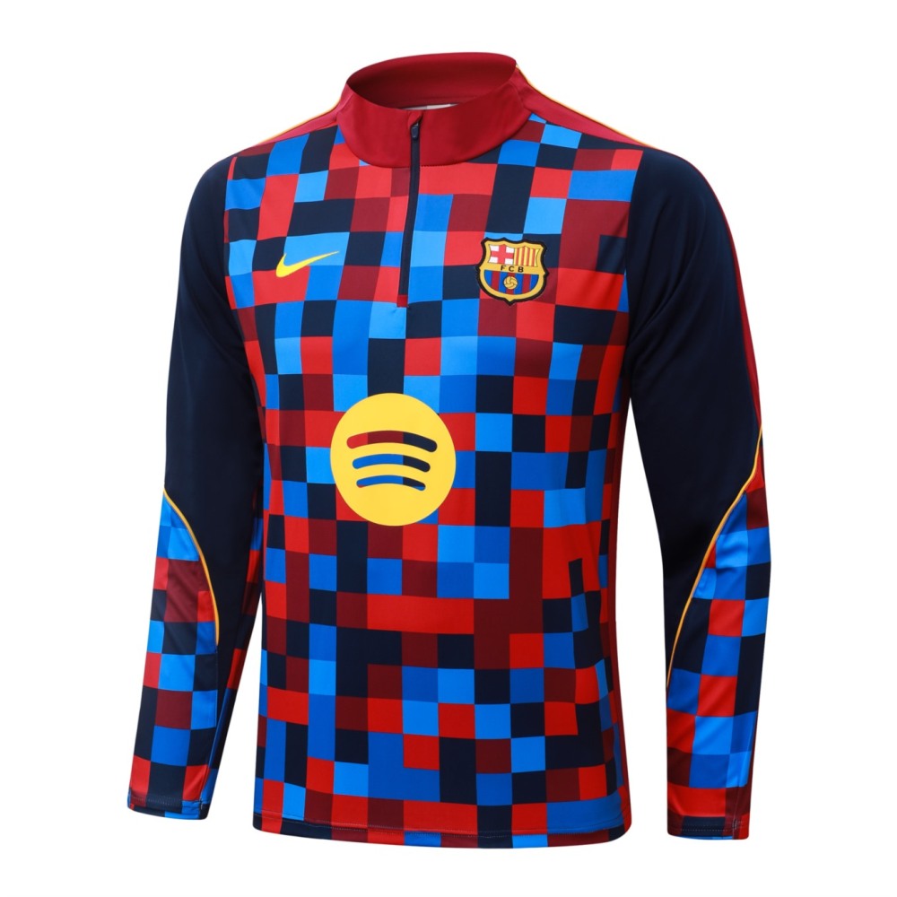 2026 Barcelona Colorful Long-sleeved half-pull training kit