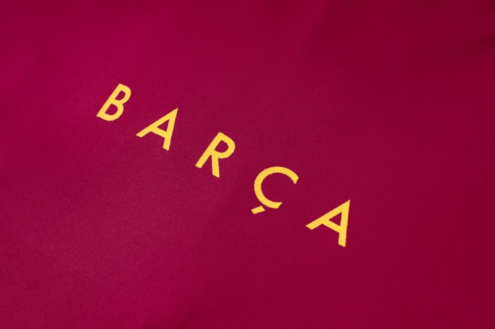 2026 Barcelona Maroon Long-sleeved half-pull training kit