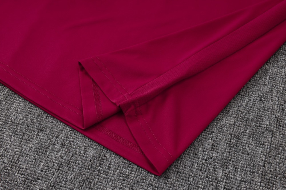 2026 Barcelona Maroon Long-sleeved half-pull training kit