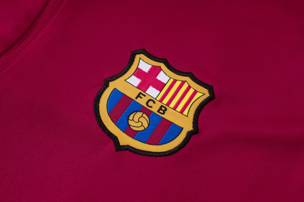 2026 Barcelona Maroon Long-sleeved half-pull training kit