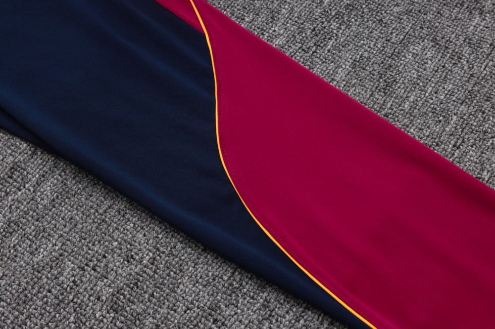 2026 Barcelona Maroon Long-sleeved half-pull training kit