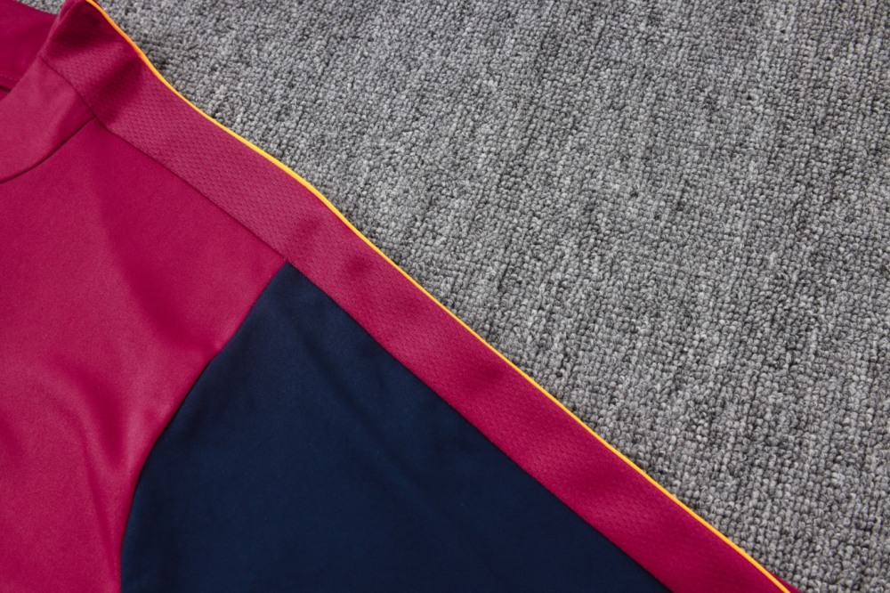 2026 Barcelona Maroon Long-sleeved half-pull training kit