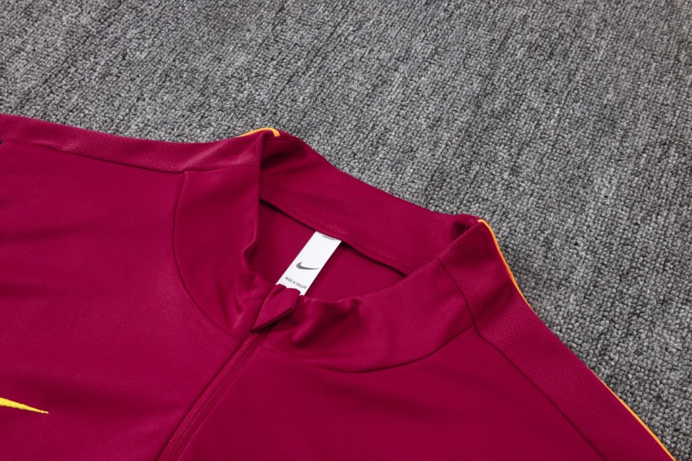 2026 Barcelona Maroon Long-sleeved half-pull training kit