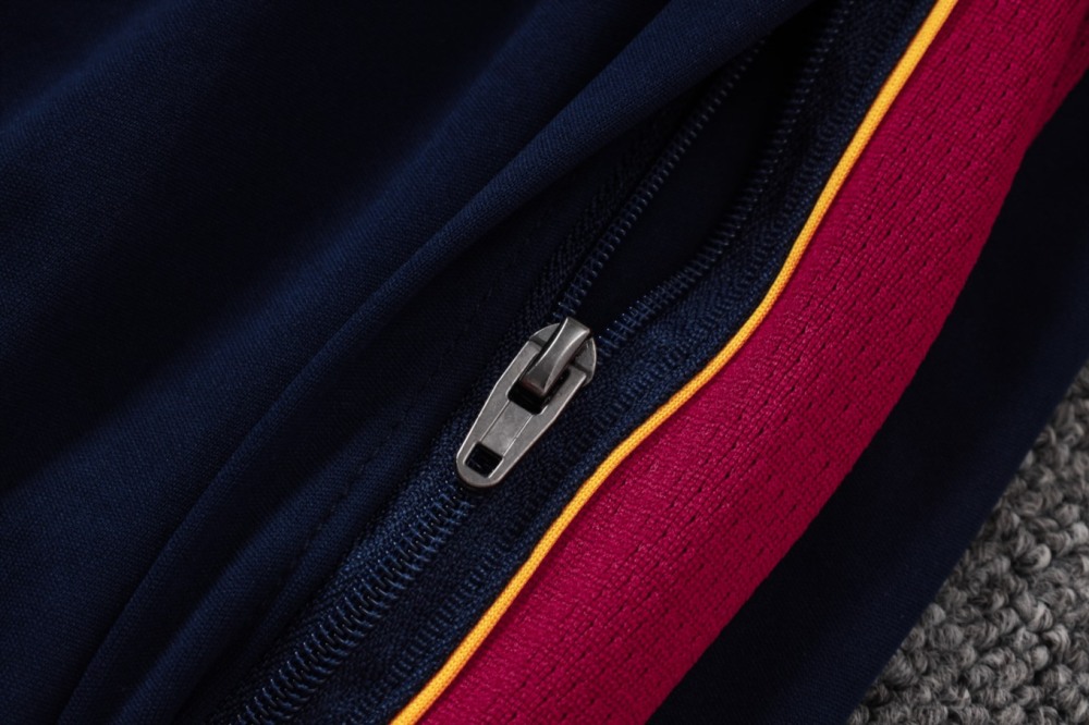 2026 Barcelona Maroon Long-sleeved half-pull training kit