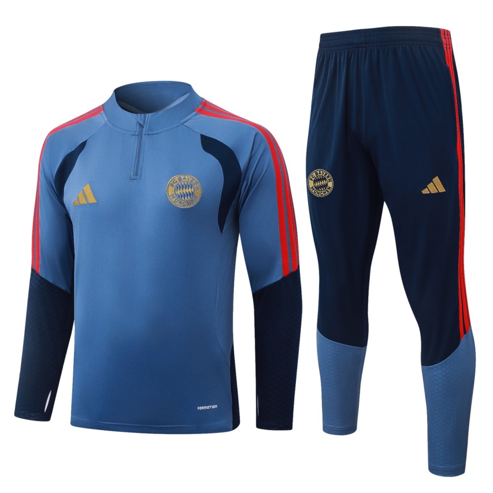 2026 Bayern Munich Medium Blue Long-sleeved half-pull training kit